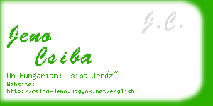 jeno csiba business card